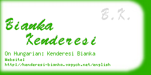 bianka kenderesi business card